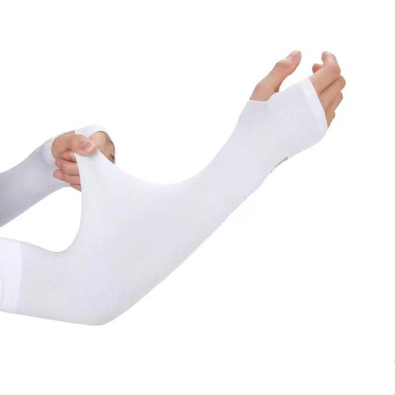 Solid Cycling Arm Sleeves Sun Screen UV Protection Compression Arm Sleeves