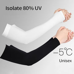 Solid Cycling Arm Sleeves Sun Screen UV Protection Compression Arm Sleeves