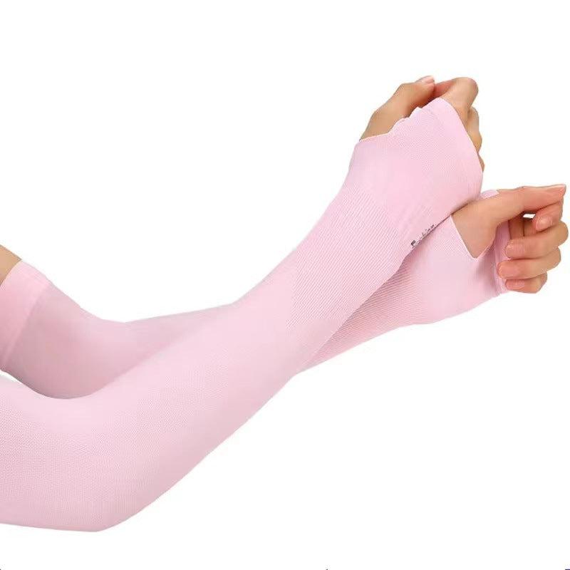 Solid Cycling Arm Sleeves Sun Screen UV Protection Compression Arm Sleeves
