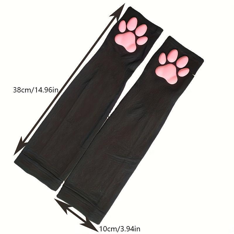Viscose Cat Paw Sleeves Sunproof Slipproof Gloves