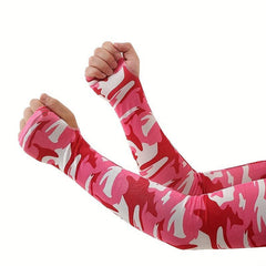 Camouflage Sunproof Ice Sleeves Outdoor Driving UV Protection Sports Gloves