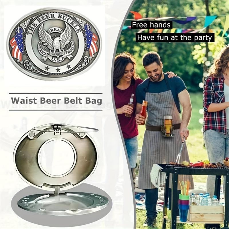 Portable Beer Belt Buckle Drink Holder Magnetic Suction Dual Purpose Buckle