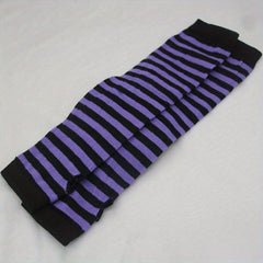 Hip Hop Striped Knitted Gloves Unisex Fingerless Warm Sleeves