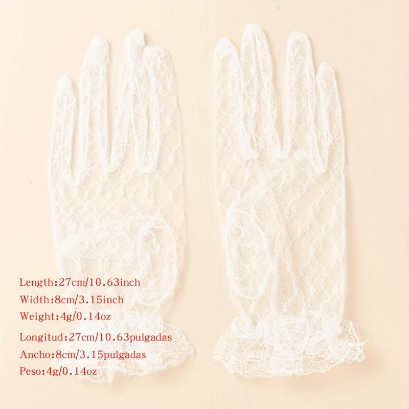 Translucent Lace Wedding Gloves Mesh Breathable Short Gloves
