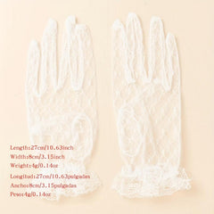 Translucent Lace Wedding Gloves Mesh Breathable Short Gloves