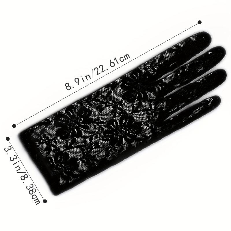 Floral Lace Gloves Vintage Full Finger Gloves For Wedding