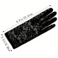 Floral Lace Gloves Vintage Full Finger Gloves For Wedding