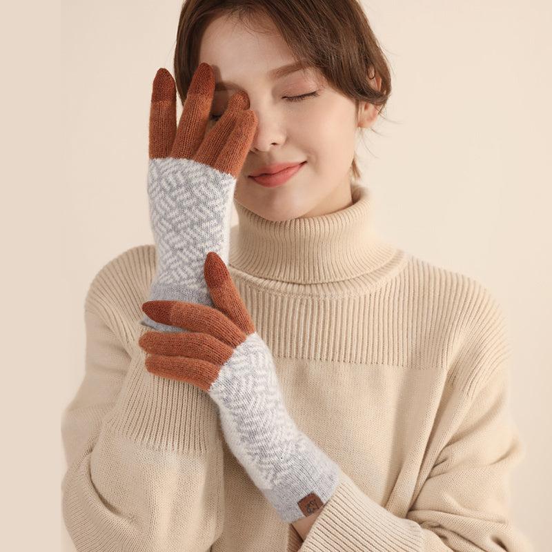 Warm Knitted Gloves for Men and Women Touch Screen Finger Driving