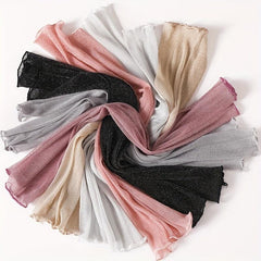 Glitter Mesh Sunscreen Long Gloves Fingerless for Women