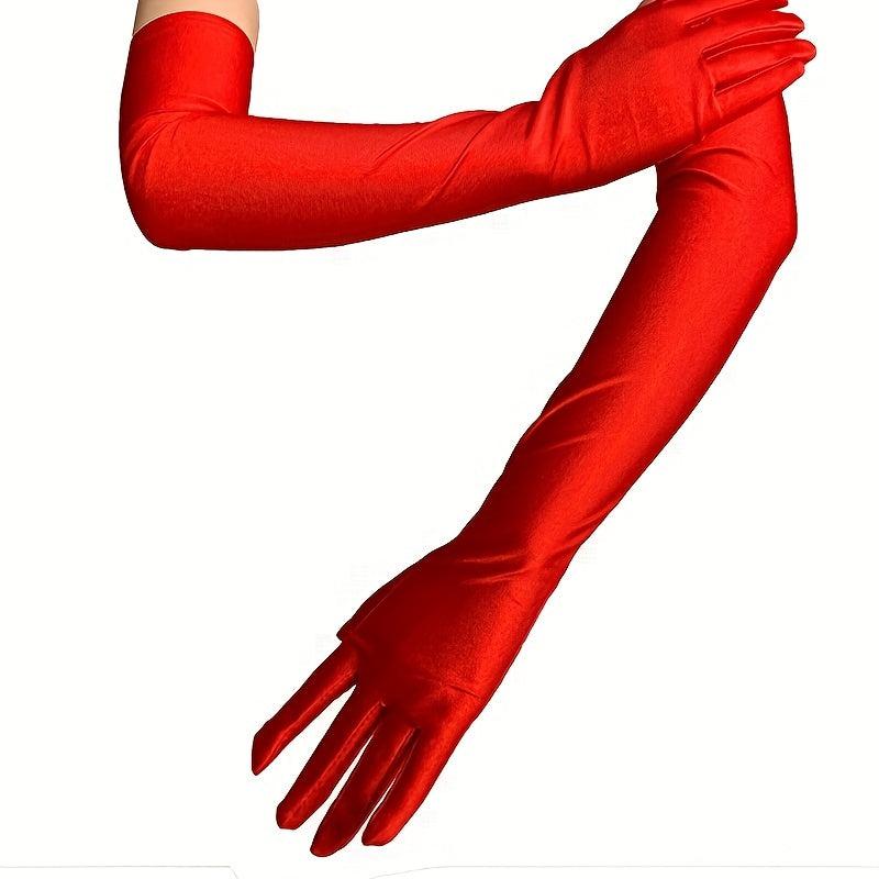 Satin Sunscreen Gloves Solid Driving Cycling Gloves For Women
