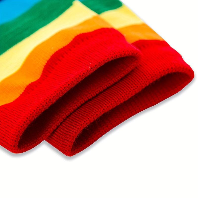 Rainbow Gay Pride Striped Sleeves Elastic LGBT Fingerless Gloves
