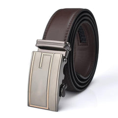 Geometric Figure Auto Buckle Men's Leather Belt