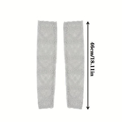 Elastic Lace Fingerless Gloves Women's Sunscreen Driving Long Gloves