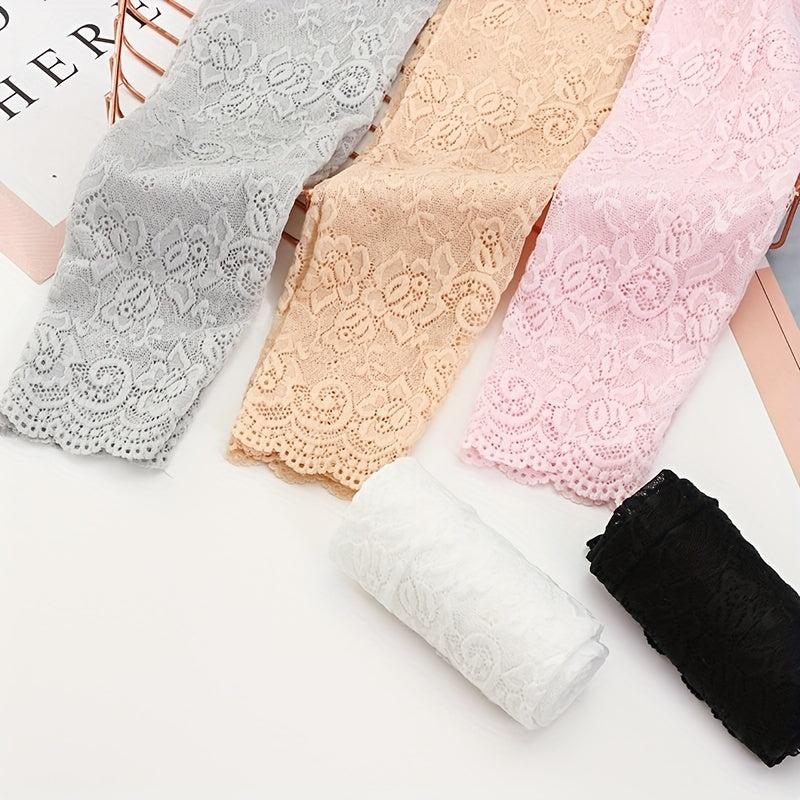 Elastic Lace Fingerless Gloves Women's Sunscreen Driving Long Gloves