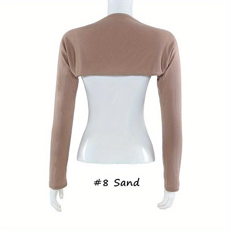 Long Sleeve Shrugs Solid Arm Sleeves Shawl Wraps