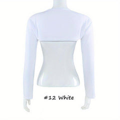 Long Sleeve Shrugs Solid Arm Sleeves Shawl Wraps