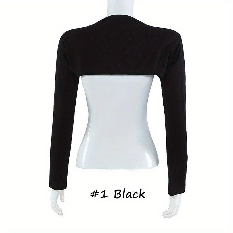 Long Sleeve Shrugs Solid Arm Sleeves Shawl Wraps