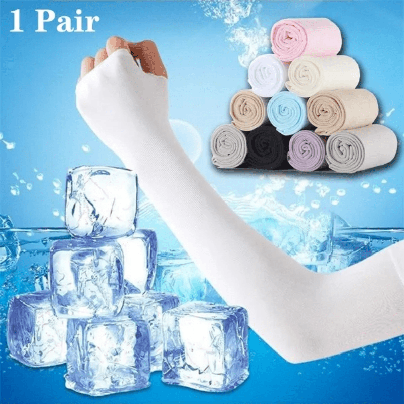 Women's Ice Silk Sunproof Sleeves Elastic UV Protection Breathable Sleeves