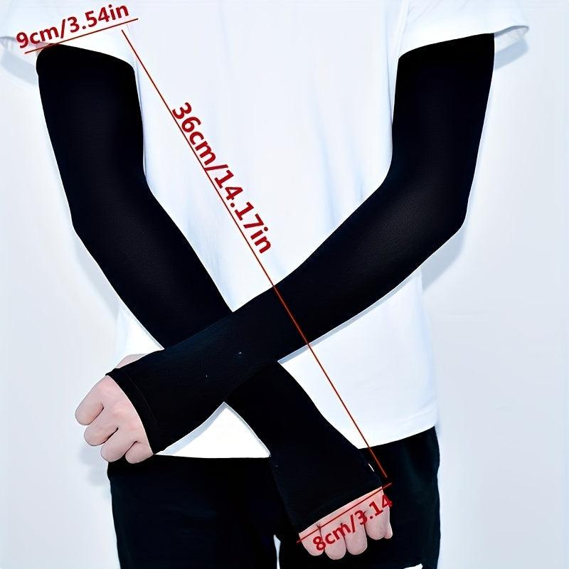 Candy Sunproof Ice Sleeve Elastic UV Protection Long Sleeve Gloves