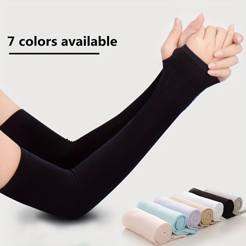 Candy Sunproof Ice Sleeve Elastic UV Protection Long Sleeve Gloves