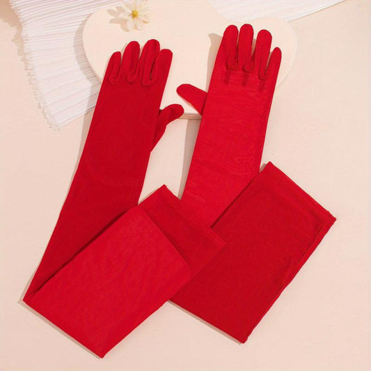 Mesh Breathable Long Gloves, Women's Dress Gloves for Party Prom Wedding