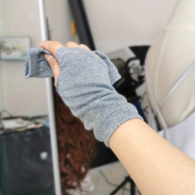 Short Elastic Gloves Unisex Knitted Half Finger Gloves Thin Breathable