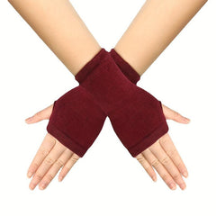 Short Elastic Gloves Unisex Knitted Half Finger Gloves Thin Breathable