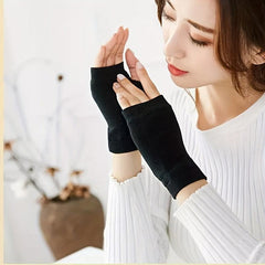 Short Elastic Gloves Unisex Knitted Half Finger Gloves Thin Breathable