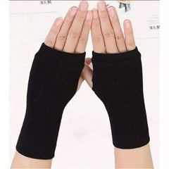 Short Elastic Gloves Unisex Knitted Half Finger Gloves Thin Breathable