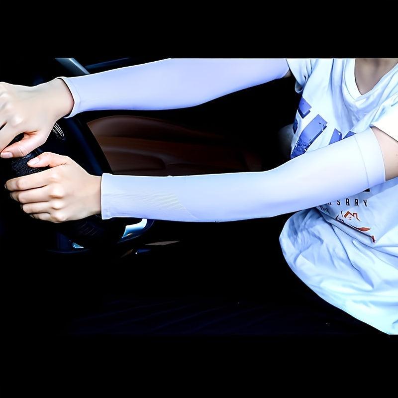 Summer Long Ice Sleeve Stripe UV Protection Arm Sleeves