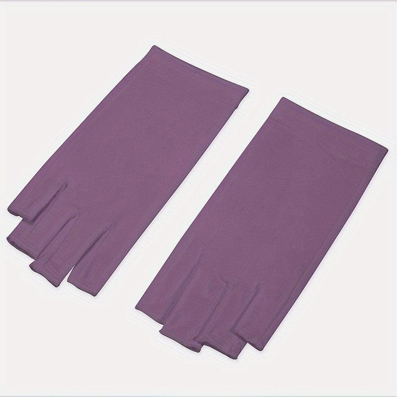 Soft Sunscreen Fingerless Gloves Elastic Casual Driving Cycling Short Ice Gloves