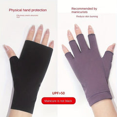 Soft Sunscreen Fingerless Gloves Elastic Casual Driving Cycling Short Ice Gloves