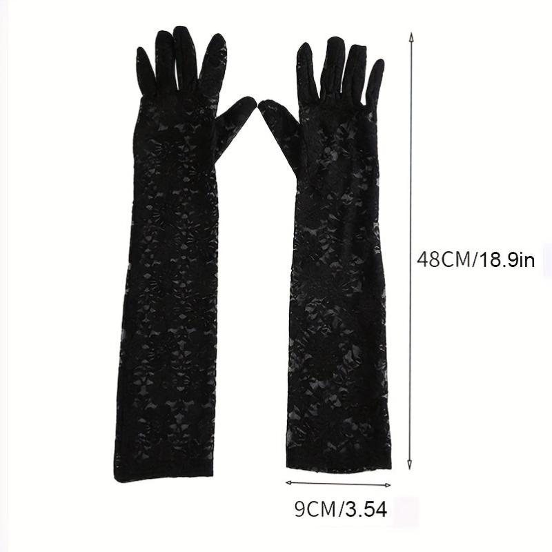 Lace Gloves Solid Floral Decorative Women's Gloves