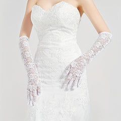 Lace Fingerless Bridal Gloves Solid Flower Decorative Wedding