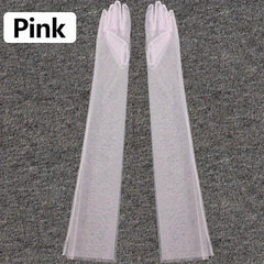 Breathable Solid Thin Mesh Long Gloves for Wedding Bridal Dress