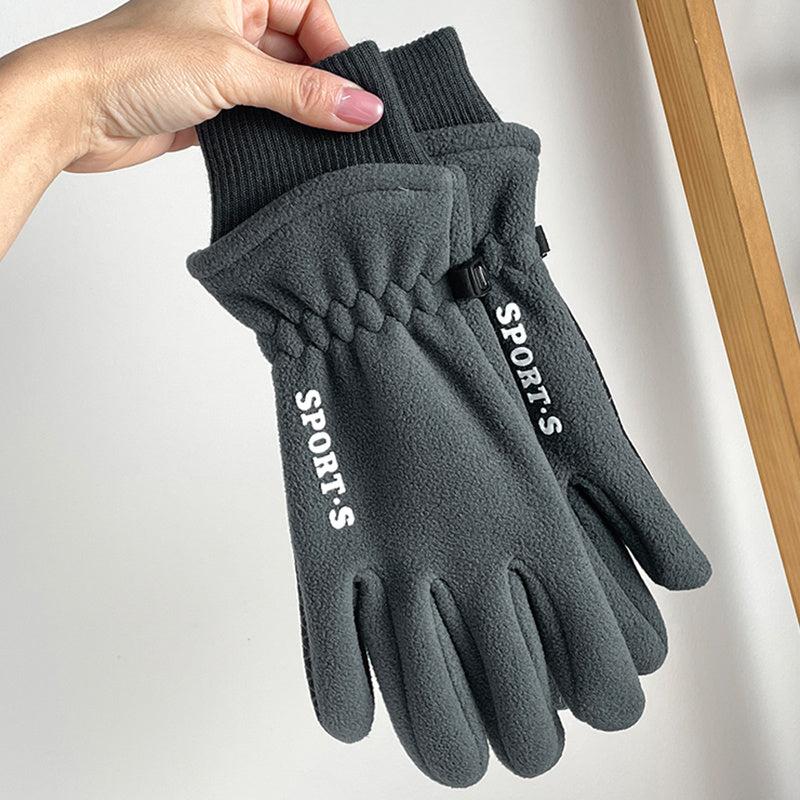 SPORT Plush Screw Gloves Winter Fleece Non Slip Touch Screen Driving Mitten