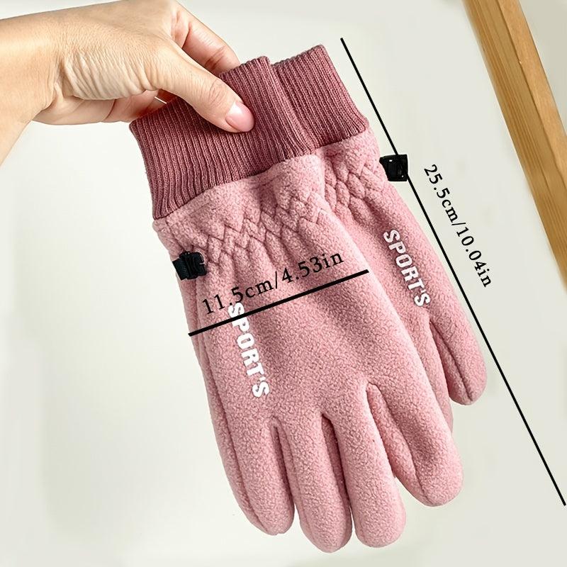 SPORT Plush Screw Gloves Winter Fleece Non Slip Touch Screen Driving Mitten