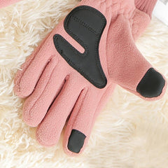 SPORT Plush Screw Gloves Winter Fleece Non Slip Touch Screen Driving Mitten