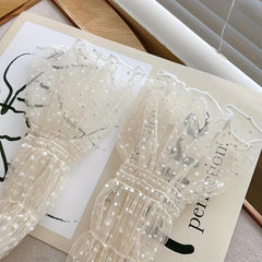 Extended Loose Gloves Polka Dot Ruffles Sunscreen Long Gloves For Women