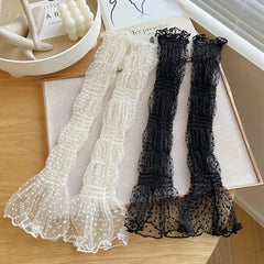 Extended Loose Gloves Polka Dot Ruffles Sunscreen Long Gloves For Women