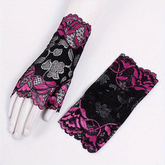 Flower Embroidery Lace Gloves for Women