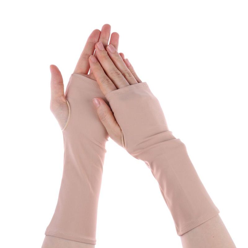 Sunscreen Fingerless Gloves Medium Solid Wrist Gloves
