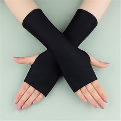 Sunscreen Fingerless Gloves Medium Solid Wrist Gloves