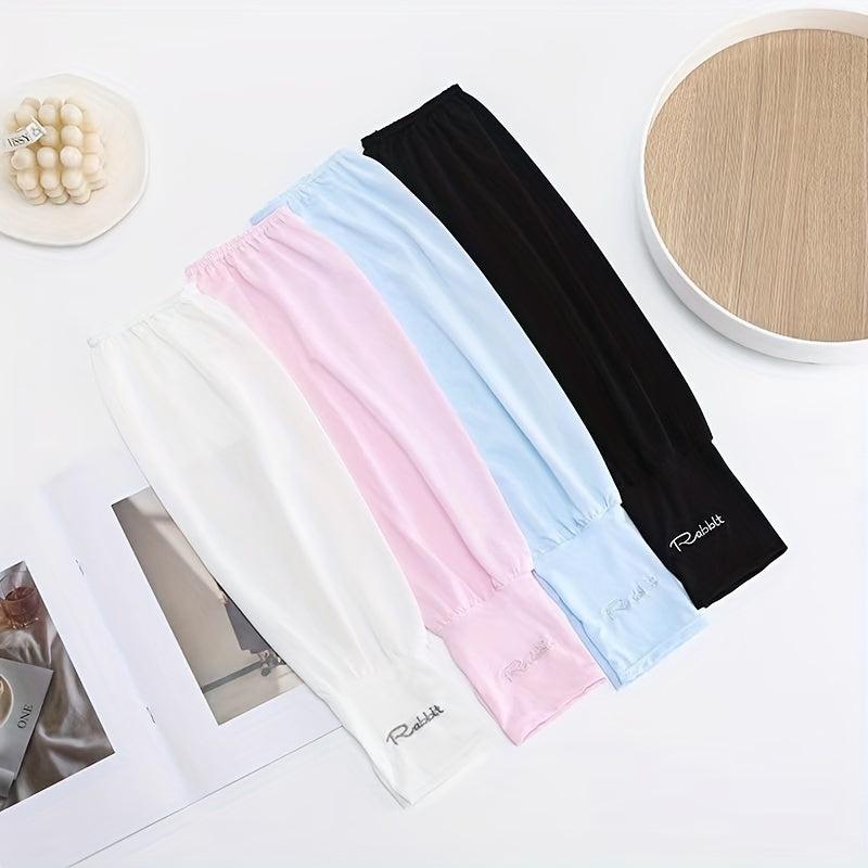 Rabbit Embroidery Ice Gloves Sunproof Sleeves For Women