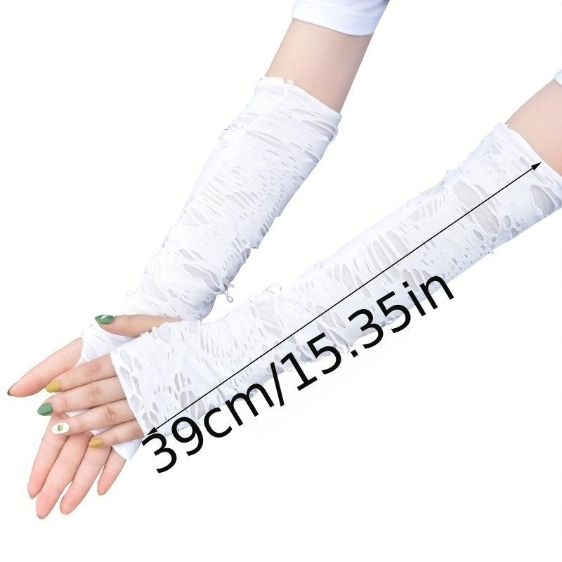 Stylish Ripped Fingerless Gloves for Party