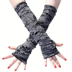 Stylish Ripped Fingerless Gloves for Party