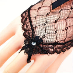 Lace Fingerless Short Gloves Mesh Bridal Wedding Dress Gloves