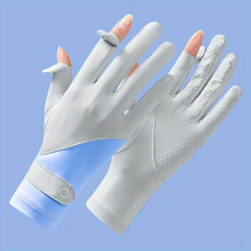 Ice Silk Sunscreen Gloves Non-slip Touch UV Protection Driving Cycling Gloves