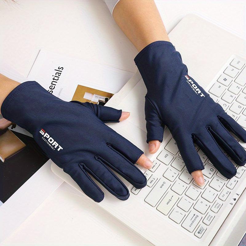 Thin Two Finger Gloves Elastic UV Protection Outdoor Cycling Driving