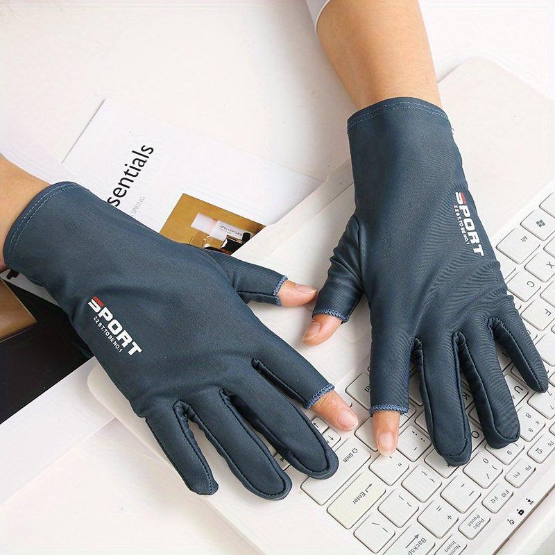 Thin Two Finger Gloves Elastic UV Protection Outdoor Cycling Driving